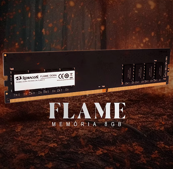 MEMORIA DDR4 8GB 3200MHZ REDRAGON FLAME PRETO GM-703