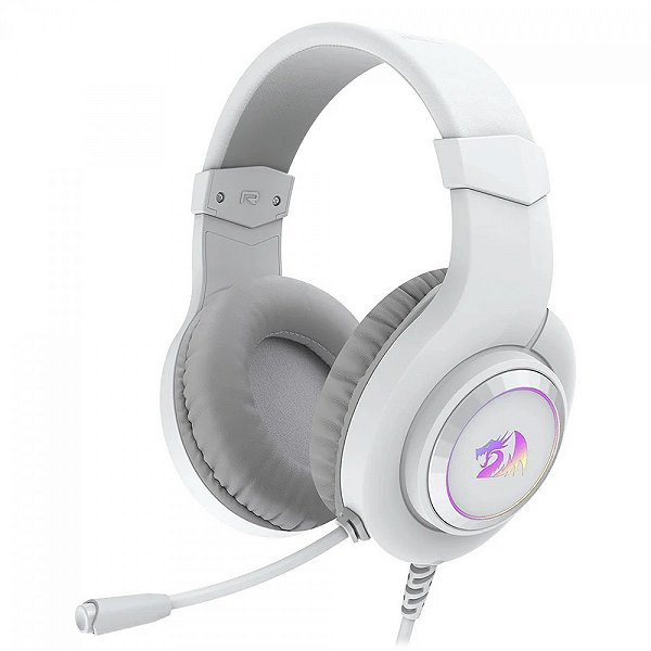 HEADSET GAMER REDRAGON HYLAS USB RGB BRANCO H371W-RGB