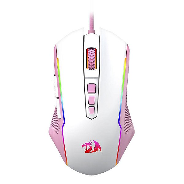 MOUSE COM FIO RANGER BRANCO COM ROSA M910WP-RGB REDRAGON