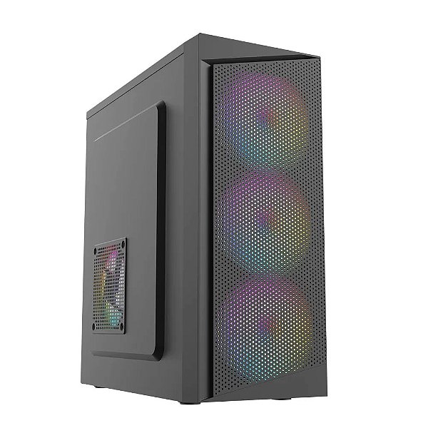 GABINETE OFFICE FLOW (ATX / SEM FONTE / FRONTAL MESH E INTERIOR PRETO) LIKETEC