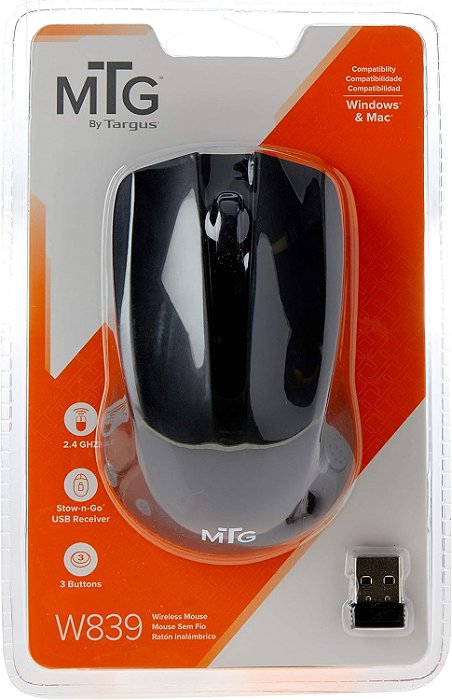 MOUSE TARGUS MTG AMW839DI-50 SEM FIO 3 BOT 1.000 DPI 2 4GH