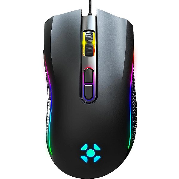 MOUSE COM FIO GAMER RGB BLACK HAWK 75682 FORTREK