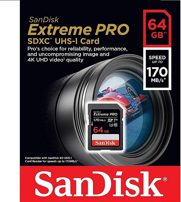 CARTAO DE MEMORIA MICRO SD EXTREME PRO 64GB SANDISK