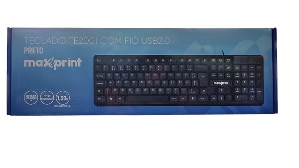 TECLADO TECLAS FLUTUANTES TE2001 COM FIO USB PRETO MAX 60000155