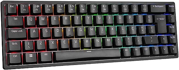 TECLADO MECANICO AKKO 3068B PLUS PRETO SWITCH BLUE : USB / Wireless / Bluetooth