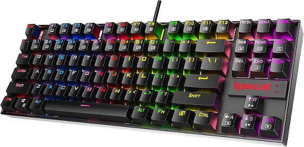 TECLADO MECANICO GAMER KUMARA RGB PTO SWITCH REDRAGON K552RGB-1 (PT-BLUE)ABNT2