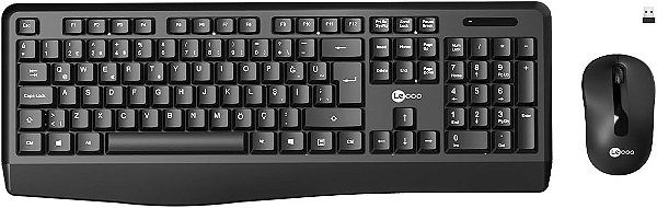 KIT TECLADO+MOUSE SEM FIO KW211 PRETO LECOO