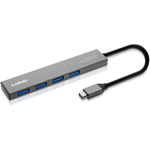 Hub USB-C Comtac Linha Aluminium — 1x USB-C para 4x Portas USB-A 3.2 Gen 1 (Modelo: 20129467)
