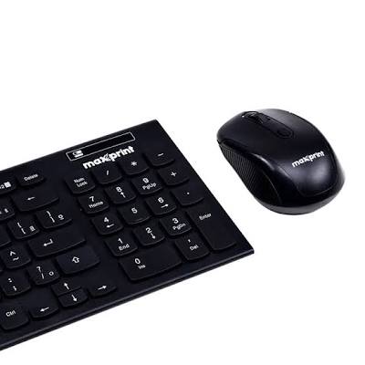 Kit Teclado e Mouse Sem Fio Maxprint CW1001 - ABNT2 Preto