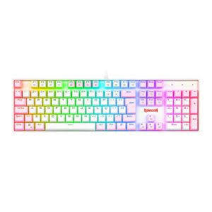 Teclado Mecânico Redragon Mitra RGB Branco/Rosa Switch Blue K551WP-RGB | Infopeças