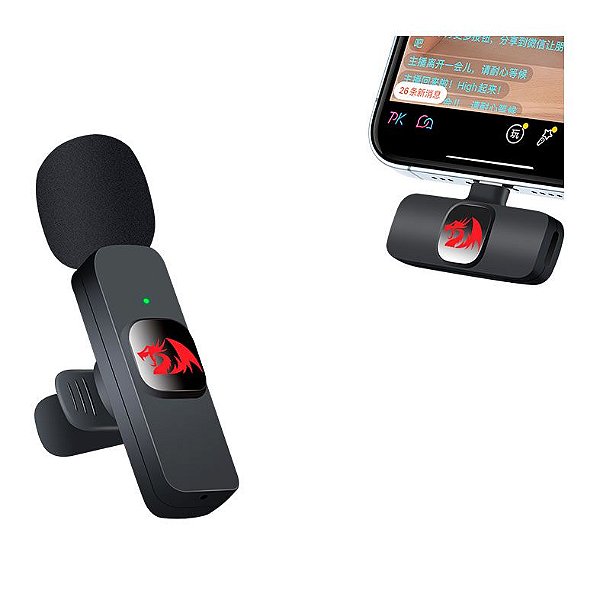 Microfone de Lapela Sem Fio Redragon Athan Preto GM93 | Infopeças