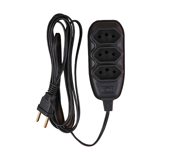 EXTENSAO COMPACTA C/ CABO PP CH 3 VIAS 10,0M 10A 250V~ PT ILUMI 172002