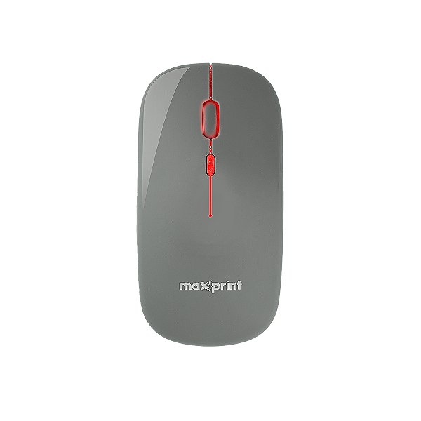 Mouse Maxprint Croma Sem Fio 2.4G 1600 DPI Cinza LED Recarregável Infopeças