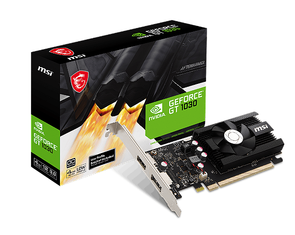 PLACA DE VIDEO 4GB MSI 1030 GEFORCE 912-V812-001 GT 1030 4GD4 LP OC (GPU GT 1030 LP OC 4GB DDR4)