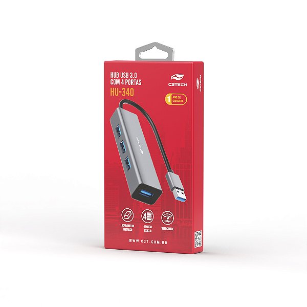 HUB USB 3.0 4 PORTAS HU-340GY C3T