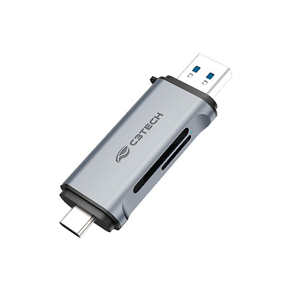 Hub Leitor de Memória SD/TF USB e USB-C HU-L50GY C3Tech Cinza | Infopeças