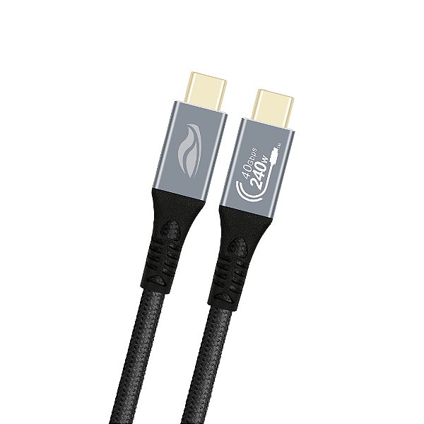 Cabo USB4.0 USB-C para USB-C 1m C3Tech CB-P1000GY 240W | Infopeças