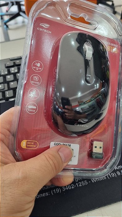 MOUSE S/FIO RECARREG BLUETOOTH+RC/NANO M-BT80BK C3T