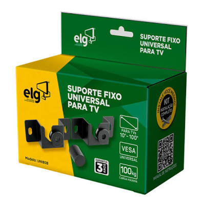 Suporte Fixo de Parede Universal ELG UNI80B 10" a 100"