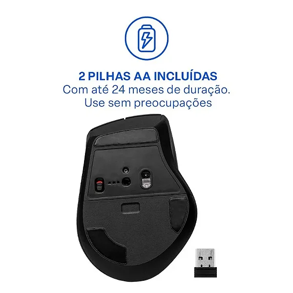 Mouse Sem Fio Multi MS2000 Smart Scroll 3000 DPI MO406