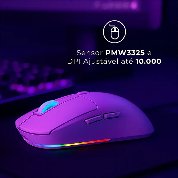 Mouse Gamer Sem Fio Warrior Magnus 10000 DPI Base MO421