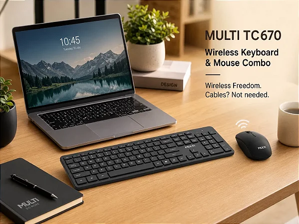 Combo Teclado e Mouse Sem Fio Multi TC670 ABNT2 USB 1200 DPI