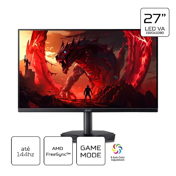 MONITOR GAMER ACER NITRO 27 VA 144HZ 1MS KG270 P0BI - UM.HX0AA.011