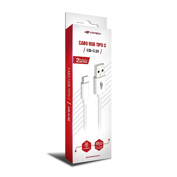 CABO USB-USB C 2M 3A CB-C20WH C3TECH