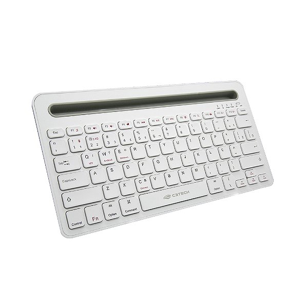 Teclado Sem Fio Recarregavel C3Tech K-BT100WH Bluetooth Multi Device Branco