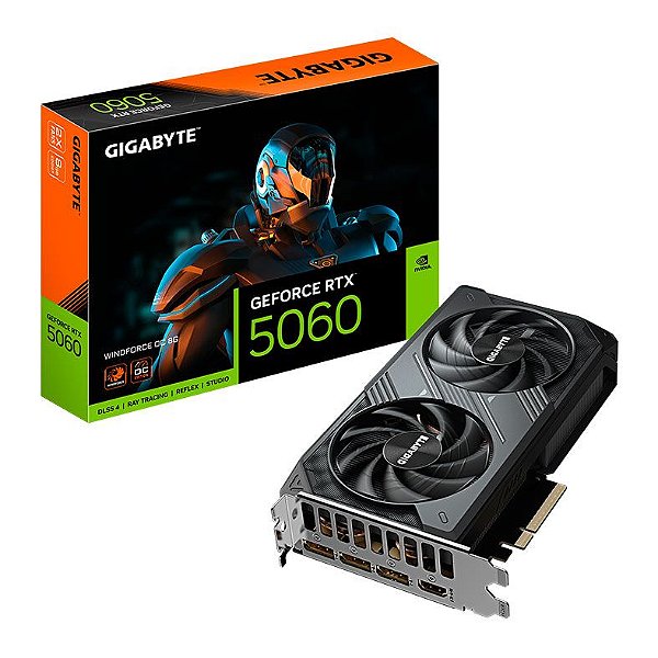 Placa de Vídeo Gigabyte GeForce RTX 5060 Windforce OC 8GB - Infopeças