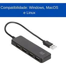 Hub USB 2.0 Multi AC443 4 Portas - Expansão de Conexões de Mesa