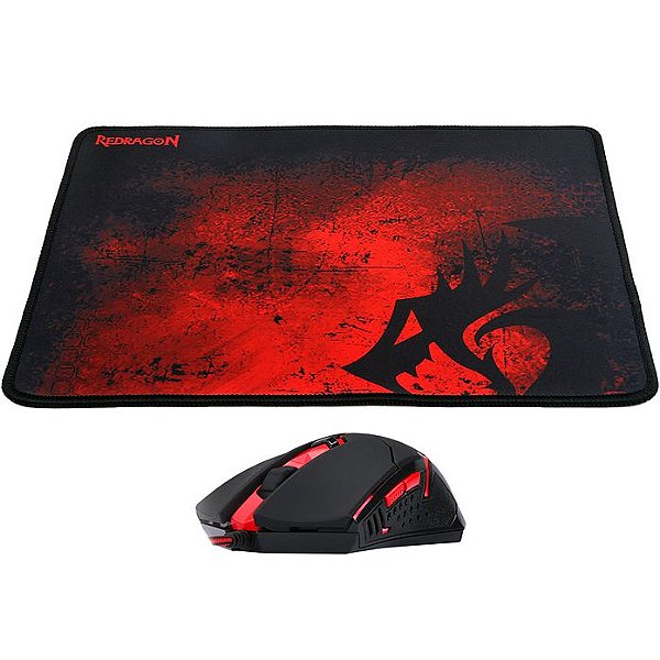 Kit gamer mouse centrophorus + mousepad m601ba redragon