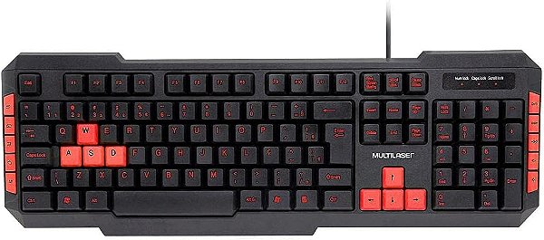 TECLADO MULTIMIDIA GAMER RED KEYS USB MULTILASER TC160
