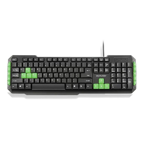 Teclado Multimidia Gamer Teclas Verdes Usb Multilaser TC201