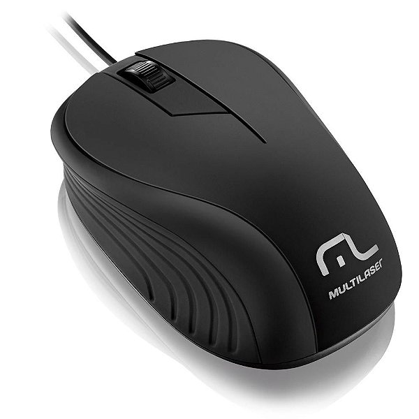 MOUSE COM FIO EMBORRACHADO PRETO USB MULTILASER MO222