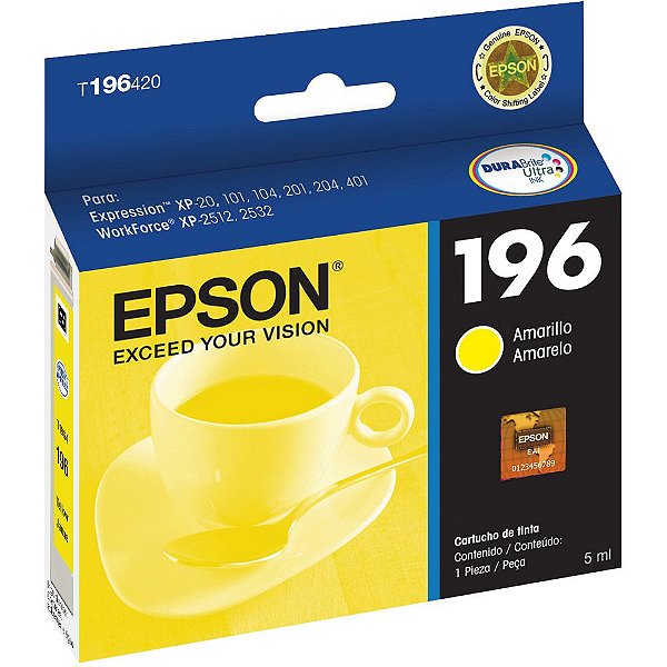 CARTUCHO EPSON T196420 AMARELO (XP104 / XP204 / XP401)