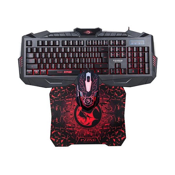 Kit teclado e mouse marvo km 400+g1