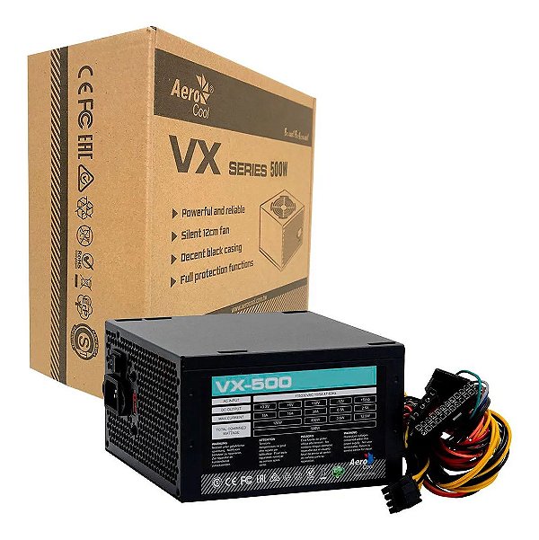 FONTE AEROCOOL ATX S/CABO 500W VX-500 BIVOLT AERPSUN59764
