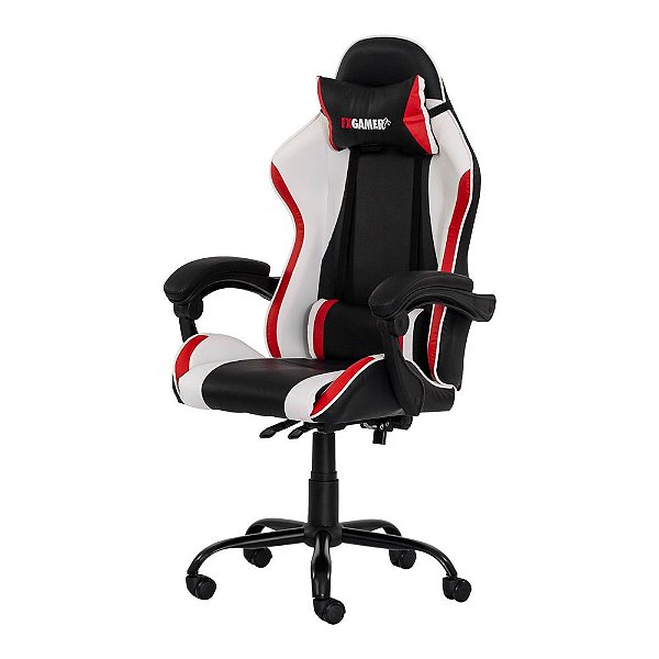 Cadeira Gamer Preta Vermelha E Branca Import Fda5923pvb