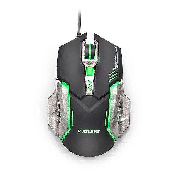 Mouse Gamer Multilaser 2400 Dpi Preto E Grafite Mo269