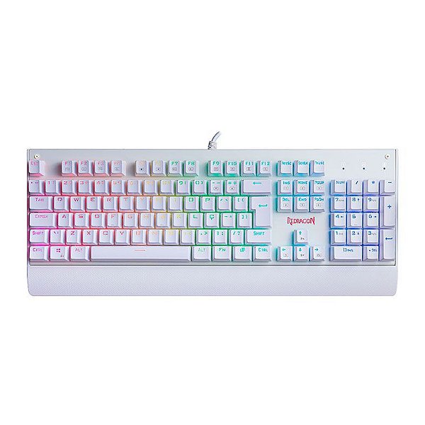 TECLADO MECANICO GAMER REDRAGON KALA RGB BRANCO SWITCH AZUL K557W