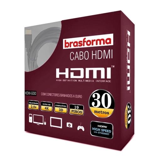 CABO HDMI 2.0 4K 3D 19+1 PINOS - HDMI-5030 30 METROS