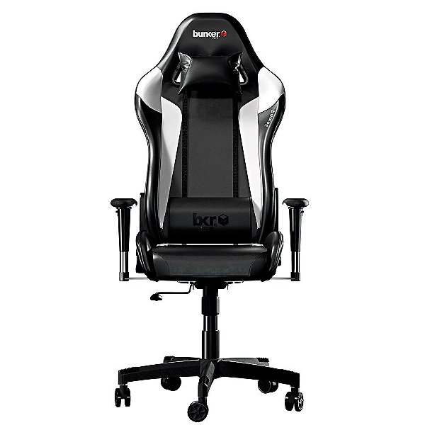CADEIRA GAMER BUNKER PRETA COM BRANCA FDA7979PRBR