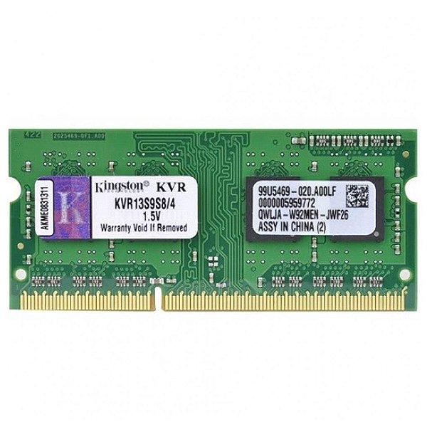 MEMORIA PARA NOTEBOOK DDR3 4GB KINGSTON KVR13S9S8/4