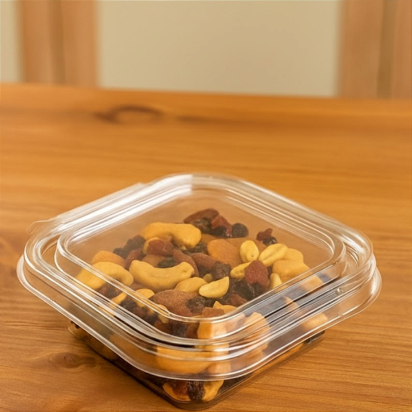 Embalagem Plástica Quadrada F731 c/lacre 300ml