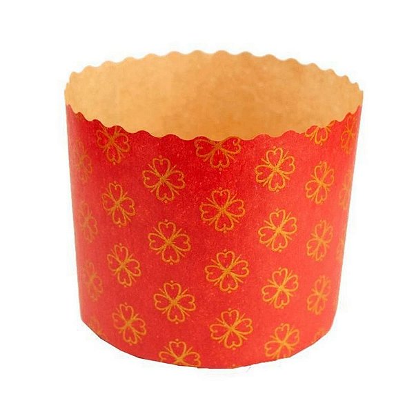 Forma de Panetone 500g Vermelha c/12 unidades