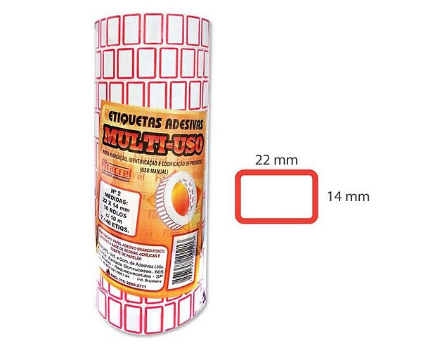 Etiqueta para Preço nº2 22x14 c/714 etiquetas