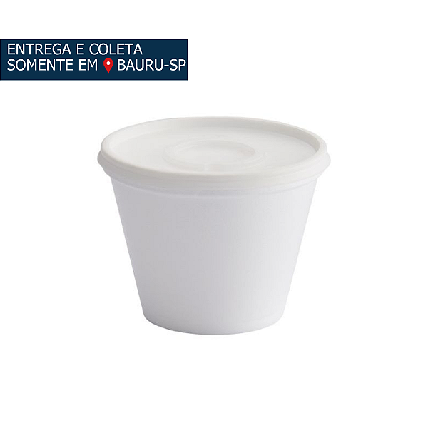 Pote em Isopor com tampa 355ml c/20 unidades