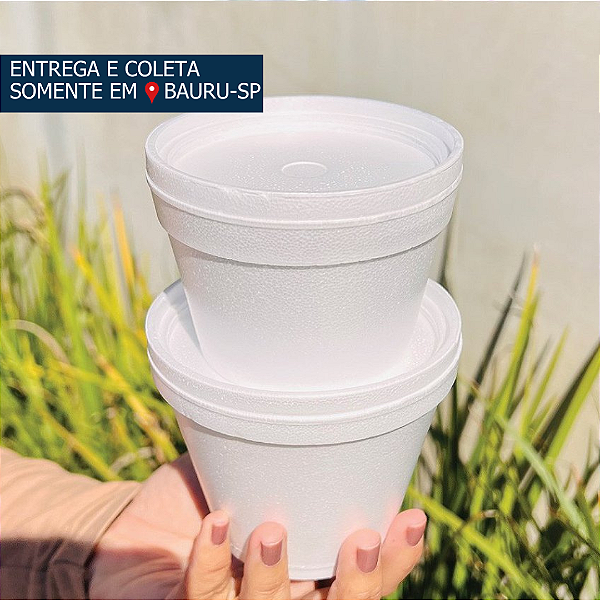 Pote em Isopor com tampa 473ml c/20 unidades