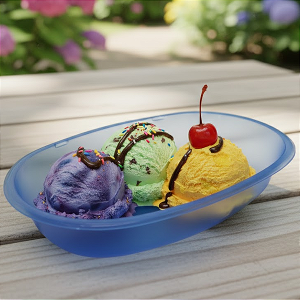 Bandeja Plástica Oval Azul c/20 unidades